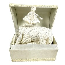 Child  s Crocheted Lace Dress Gloves/Pair of Linen Gloves in Silk Treasure Chest
