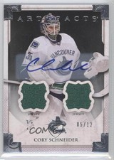 2013-14 Artifacts Goalies Silver Jersey/Jersey 5/12 Cory Schneider #107 Auto 0c3