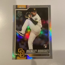 Bradgley Rodriguez 2026 Topps Series 1 Rainbow Foil Rookie Card # 42 Padres