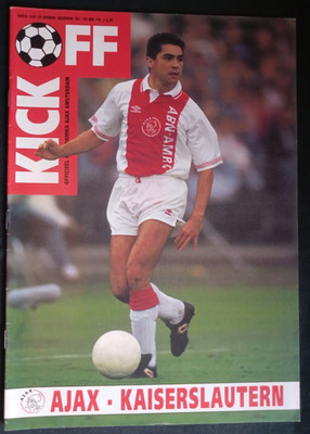 Orig. PRG  UEFA Cup  1992/93  AJAX AMSTERDAM - 1.FC KAISERSLAUTERN  1/8 FINALE !