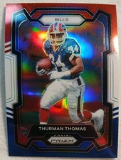 2023 Prizm Football THURMAN THOMAS RED WHITE BLUE Holo Insert SP Buffalo Bills