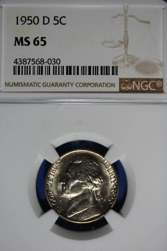 1950 D NGC MS65 JEFFERSON NICKEL #B50835