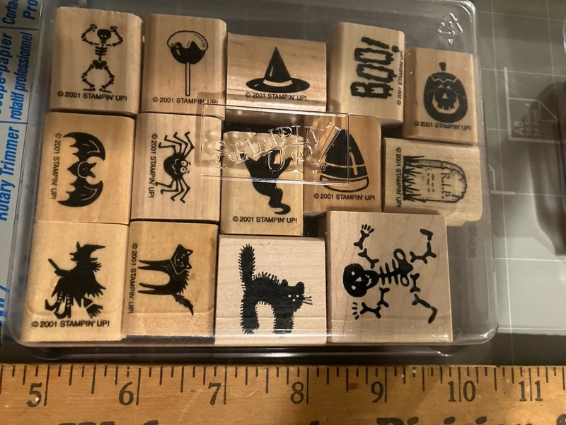 Stampin Up Bundle Bitty Boos Halloween Background Rubber Stamp Set Fall Autumn