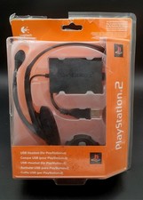 VINTAGE 2003 LOGITECH PLAYSTATION 2 USB HEADSET NUOVO CON SCATOLA DANNEGGIATA!
