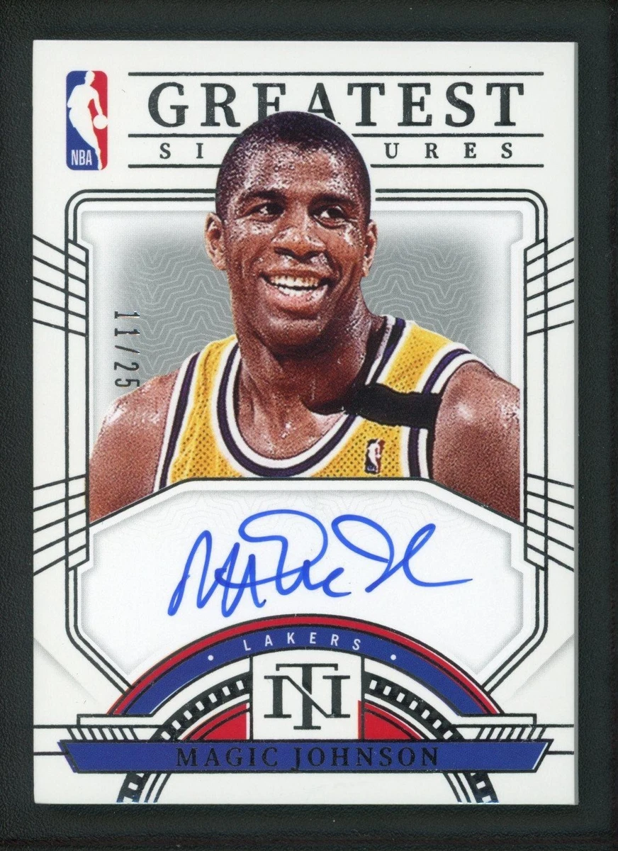 Panini Magic Johnson Basketball Autographed Sports Trading Cards