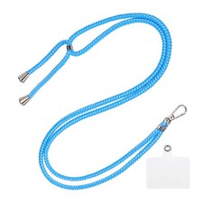 Phone Lanyard Adjustable with Patch for Smartphone Dark Blue White 1 Pack