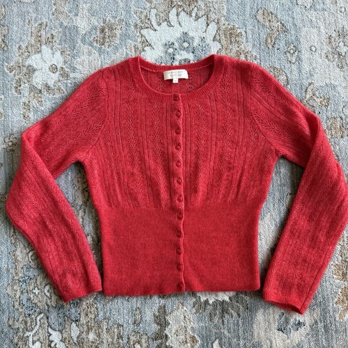 Sezane Cosette Cardigan Medium Mohair Merino Wool Knit Sweater Button Minimalist