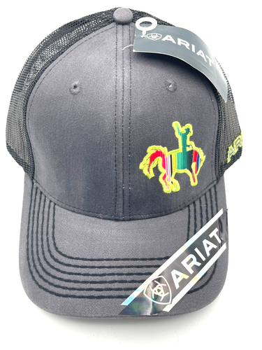 NWT Ariat Men's Cap Black Western Style Stitched Rodeo Logo - Mesh hat ...