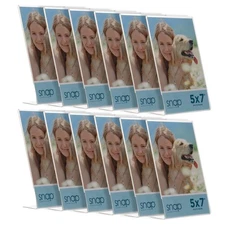 Snap 5x7 Clear Acrylic Self Standing Frame, Set of 12