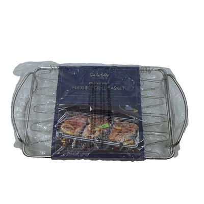 Sur La table Flexible Grill Basket Stainless Steel Meats Veggies Seafood