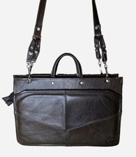 Vintage Brown Leather Briefcase Messenger Bag Handle Shoulder Laptop Mexico - JW
