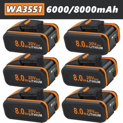 1/4 8000mAh 20V MAX 8Ah Akku Für Worx Original Ersatzakku WA3553 WA3556 WA3551