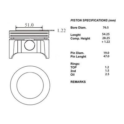 100-11081 IAP QUALITY PARTS COMPLETE ENGINE PISTON SERIES 050