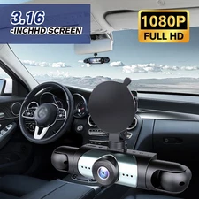 3 Channel Dash Cam Front Inside and Left Right 1080P HD Dash Camera for Cars