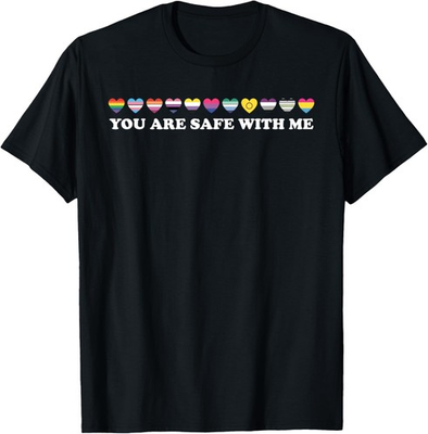 #ad You Are Safe Me LGBT Support Rainbow LGBTQ Flags Ally T Shirt $11.99