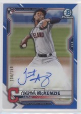 2021 Bowman Chrome Rookie Blue Refractor 134/150 Triston McKenzie Auto 0a17