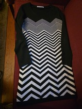 Maggy London Black and White Sweater Dress Long Sleeve Dress Stylish long sleeve