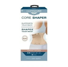 Copper Infused Fit Core/Waist Shaper Back Support S/M 26"-34" Beige