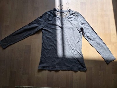 Laura Torelli Damen Langarmshirt, Größe S, Olivgrün Mit Spitze