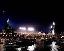 Oracle Park San Francisco Giants Unsigned McCovey Cove Nighttime View Photo