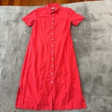 Boden Linen Cotton Shirt Dress Women's 8 Regular Short Sleeve Button Front