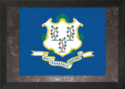 Staatsflagge von Connecticut gerahmtes Wandbild Poster Leinwanddruck Bild