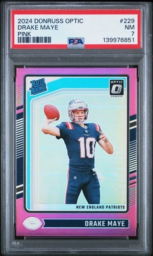 2024 PANINI DONRUSS OPTIC PINK #229 DRAKE MAYE ROOKIE RC PSA 7