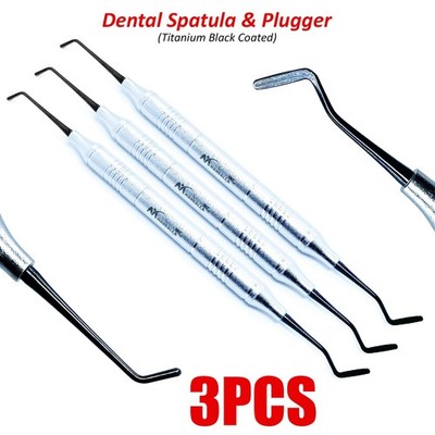 3Pcs New Arrival  Dental Composite Filling Spatula & Plugger Titanium Blue Tip