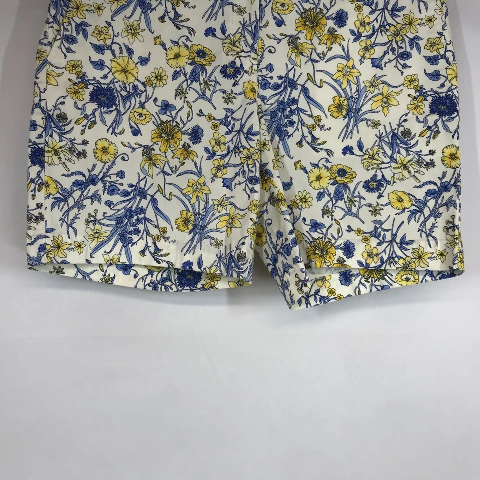 TALBOTS - PANTALÓN CORTO MUJER 10 - CHINO RELAJADO FLORAL BLANCO 7" MEZCLA ALGODÓN Foto 3 de 4