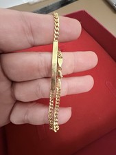 18ct Hallmarked 750 Yellow Gold Bar Bracelet 7 Inches