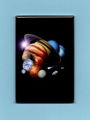 PLANETS *2X3 FRIDGE MAGNET* SOLAR SYSTEM SUN EARTH MARS VENUS JUPITER SATURN ART