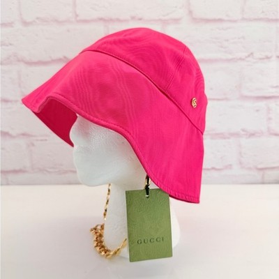 Gucci Bucket Hat GG Monogram Unisex Pink Color Size Medium. Gucci Metallic GG Bucket Hat Pink - US main image 4