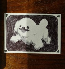 ACEO ATC Cute Silly Doggie Art Card - Pen - 2.5”x3.5” - #14