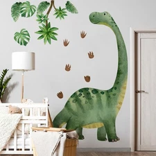 Large Dinosaur Wall Decals Watercolor Dino Footprint Neutral Wall Stickers Ba...