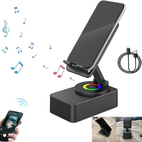 Wireless Induction Audio Bluetooth Speaker with Phone Holder Anti-Slip Base 360° - 第 1/7 張圖片