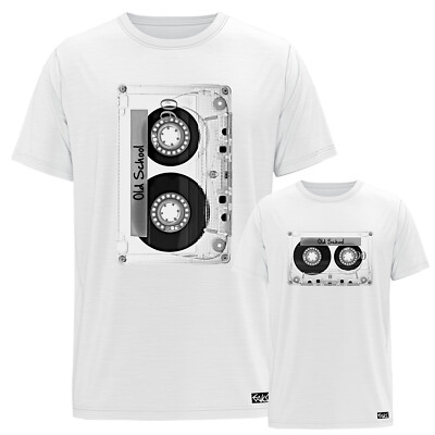 EAKS  Herren T-Shirt ''Old School Tape'' Musikkassette Hip Hop Rap 80er 90er Retro