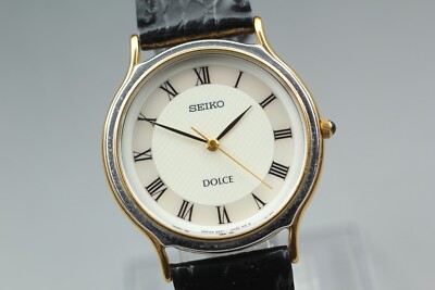 Near MINT] Vintage Seiko Dolce 5E61 0A20 32mm White Dial Qz Men's