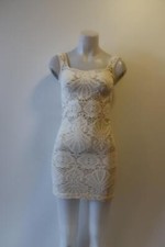 Womens Intimately Free People Cream Crochet Tank Dress Sz M/L*
