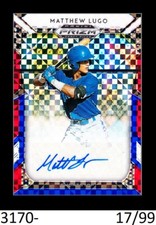 2019 PANINI PRIZM DRAFT PICKS RED WHITE BLUE PRIZM AUTO MATTHEW LUGO RED SOX ! 