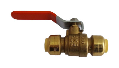 20 Pack XFITTING 1/2'' Push Fit Ball Valve, Full Port, Lead Free Brass 27-3-1=20