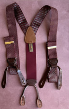 TRAFALGAR Maroon Suspenders with Small Multicolored Geometric Designs