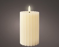 Lumineo Led Wachskerze Creme 14,8 X 7,5 Cm, Geriffelt