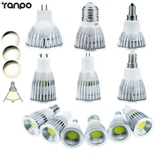 12W 6W 9W 12V 24V GU10 E27 MR16 GU5.3 Dimmable LED COB Spotlight Bulb White Lamp
