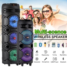 Portable Bluetooth Speaker Heavy Dual/Triple Sub woofer Bass Sound Party System