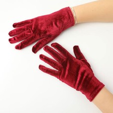 Women Pleuche Gloves Velvet Retro Velour Solid Stretch Party Driving Outdoor