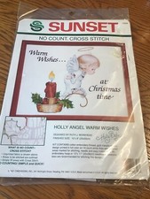 Sunset No Count, Cross Stitch Kit "Warm Wishes..at Christmas Time" Holly Angel