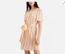 MICHAEL MICHAEL KORS Womens Orange Belted Pullover Lined Dress Petites PS