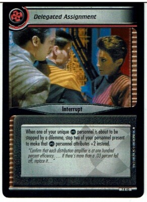 STAR TREK CCG 2E STRANGE NEW WORLDS RARE KARTE DELEGIERTE AUFGABE 7R40 ex
