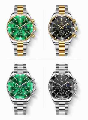 Olevs Uhr Quarzuhr Leuchtend Wasserdicht Herren Analog Mode Armbanduhr