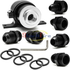 100 Micron Cleanable Inline Fuel Filter Bracket For 6an 8an 10an 50mm Adapter